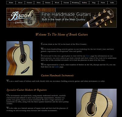 Brook Guitars New Homepage image