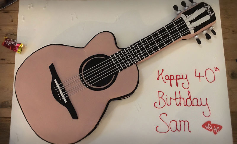 Sam's Brook Guitars Birthday Cake