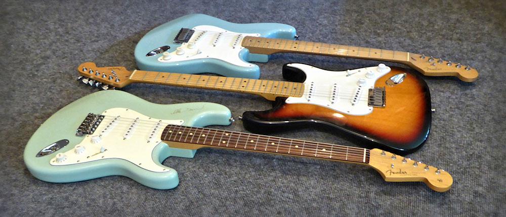 Three Custom Shop Strats