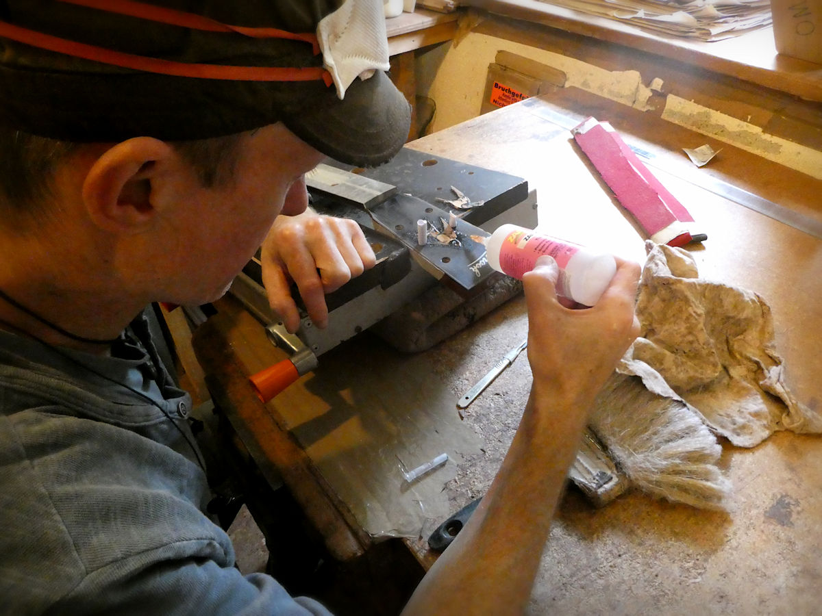 Jack inlaying a swallow